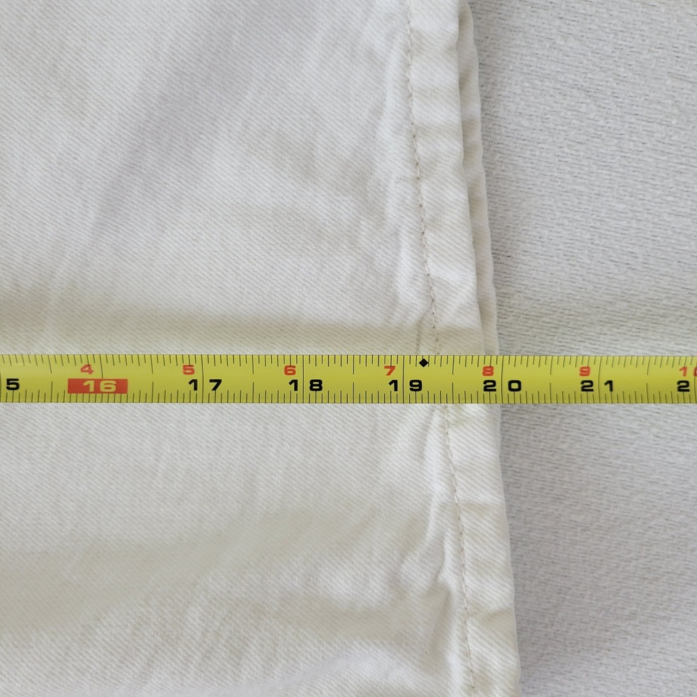 We The Free Free People White Denim High Rise Bermuda Shorts Button Fly Size 29 - Picture 12 of 15